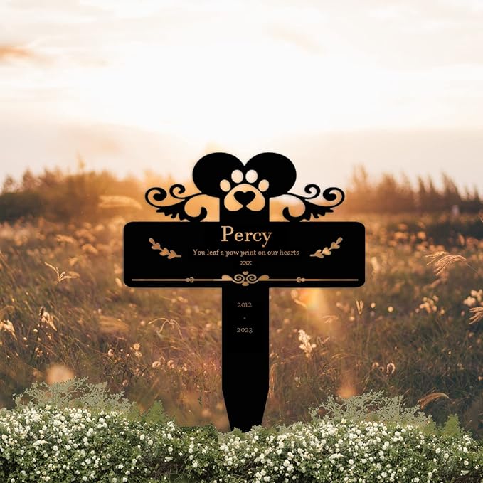 Custom Metal Dog Memorial Stake, Personalized Dog Memorial Stake, Dog Outdoor Grave Marker Metal Garden Stake, Pet Plaque Stake for Garden Yard, Loss of Dog Memorial Gift