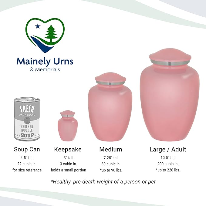 Homage Large Custom Photo Pet Cremation Urn for Pet Ashes - Vase Style Pet Urn - 200 Cubic Inch Capacity -Personalization Included (Pink)