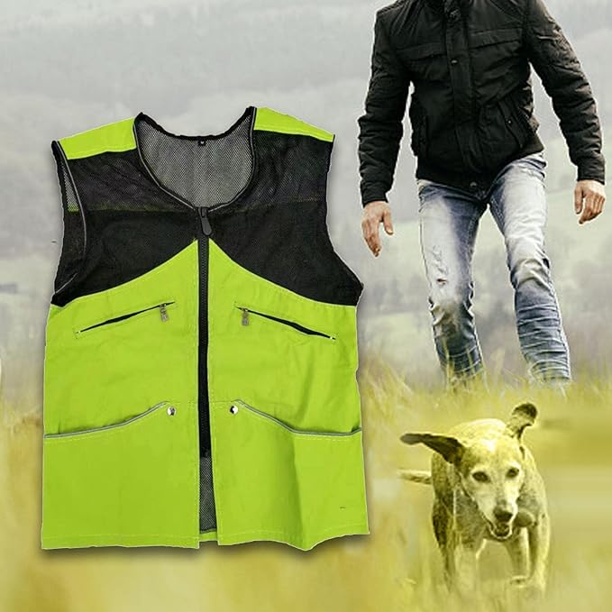 Dog Training Vest for Handlers Breathable Dog Trainer Vest for Agility Obedience Training Handler Dog Trainer Outdoor Backpacking, Green, XL