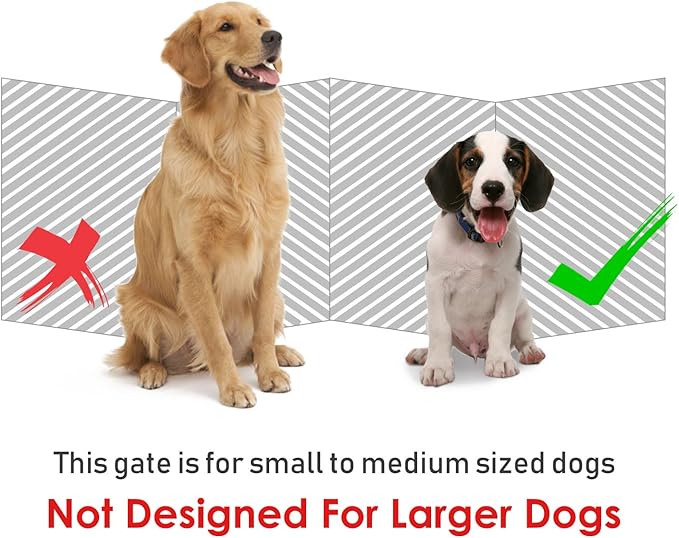 Safety Pet Gate for Dogs – Free-Standing & Foldable - Decorative Scroll Wooden Fence Barrier – Stairs & Doorways (White)