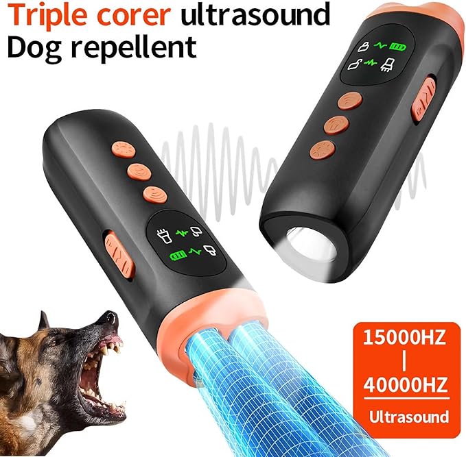 2026 Dog Bark Deterrent,Rechargeable Sonic Dog Repeller,Safe 25KHz Sonic Frequency Transmitter,Anti Bark Device for Dogs,50ft Range Professional Dog Training Tool,LED Indoor/Outdoor Barking Silencer.