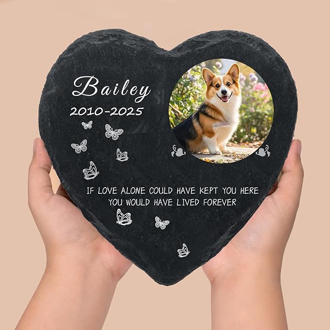 Personalized Dog Memorial Gifts for Loss of Dog, Custom Photo Pet Momorial Stone for Dogs, Cat Memorial Sympathy Gift, Dog Passing Away Gifts, Sympathy Gift for Pet Lovers (Style 4)