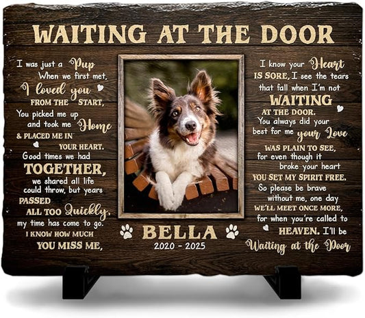 Memorial Gift for Loss of Dogs, Cats - Ideal Gifts for Pet Lovers Grieving The Death of Dog, Cat - Unique Customized Headstones for Graves - Waterproof Garden Stones Outdoor