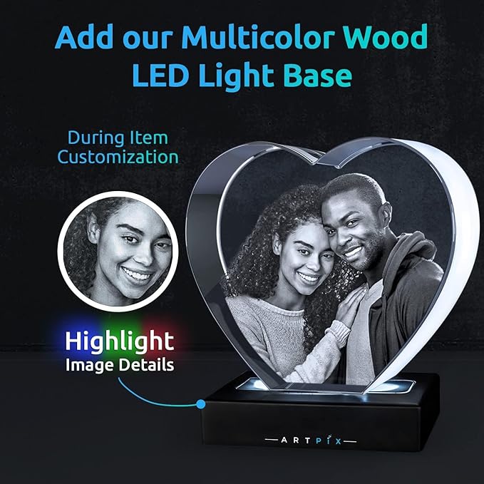 ArtPix 3D Crystal Photo, Personalized Dog Memorial Gifts with Your Own Photo for Dog Lovers, Pet Owners, 3D Laser Etched Picture, Engraved Customizable Crystal in Memory of Dog, Customized Gifts