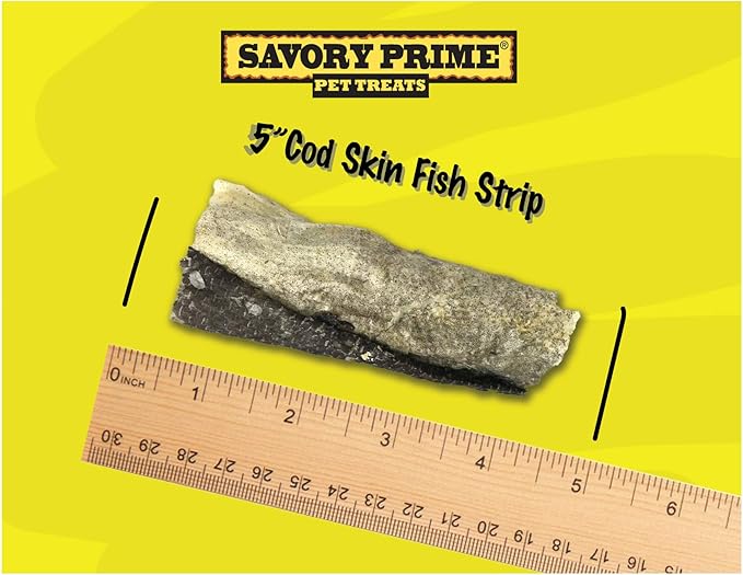Savory Prime Cod Skin Fish Strips, 8-Ounce (49662008), All Breed Sizes