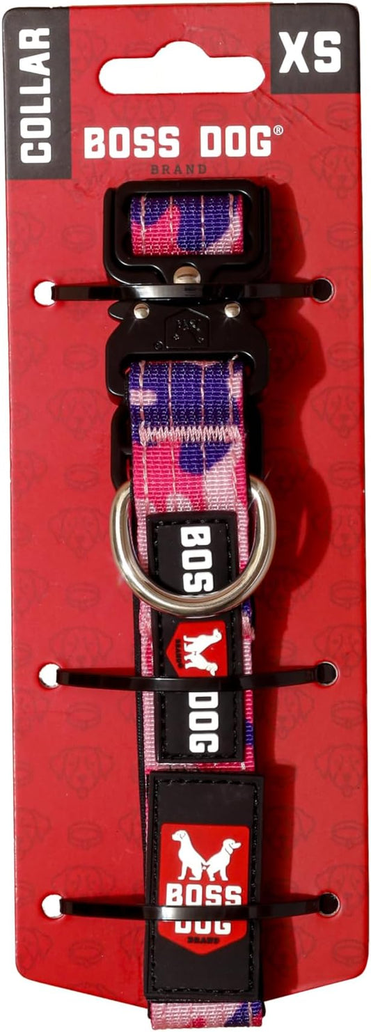 Boss Dog Tactical Collar, Pink Camo, X-Small