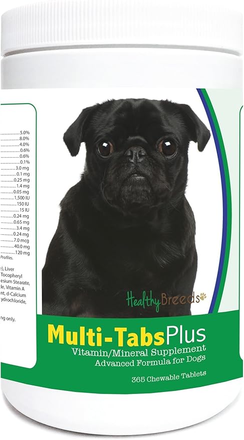 Healthy Breeds Pug Multi-Tabs Plus Chewable Tablets 365 Count