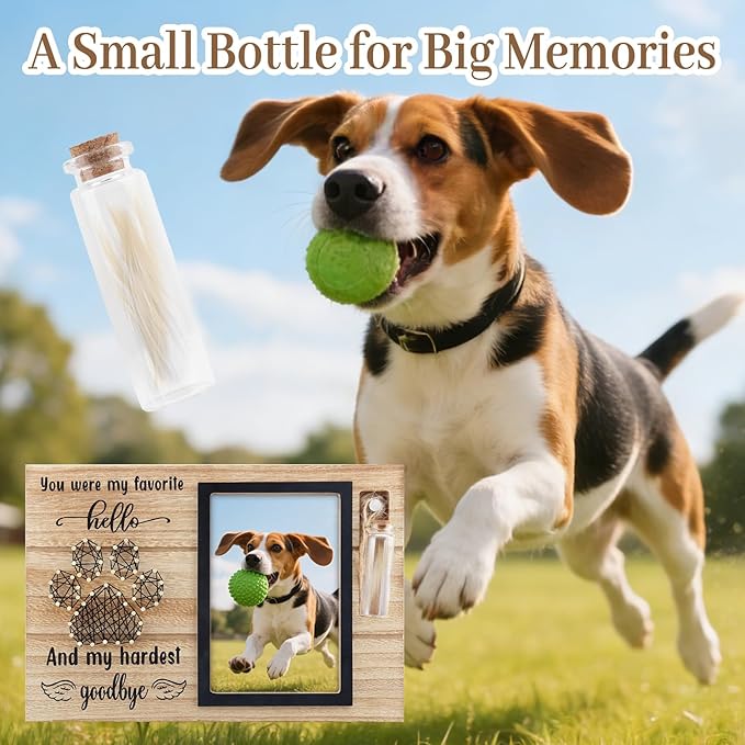 Dog Memorial Picture Frame – 4x6 Wooden Photo Frame for Pet Loss – Sympathy Remembrance Gift for Dog or Cat Lovers (Black Paw)