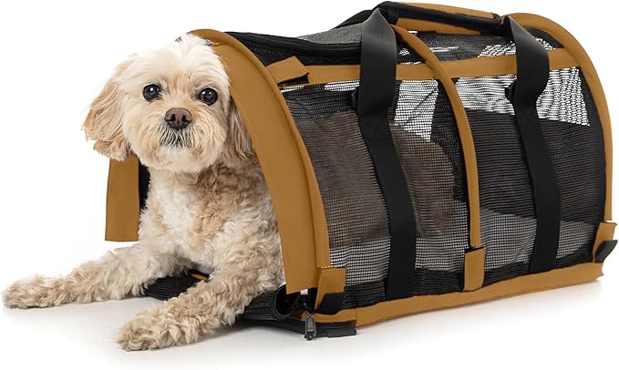 SturdiBag All Mesh Pet Carrier – Ventilated Design, Flexible and Compact for Travel | Large, Earthy Tan