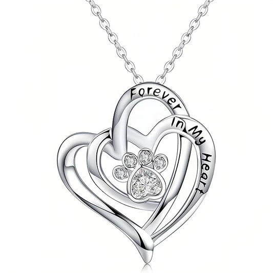 Cynlsum Dog Memorial Gifts Remembrance Necklace: Loss of Dog Sympathy Gift Heart Shape Pet Necklace for Women Pet Lovers Puppy Bereavement Gift Keepsake Passing Away Gifts