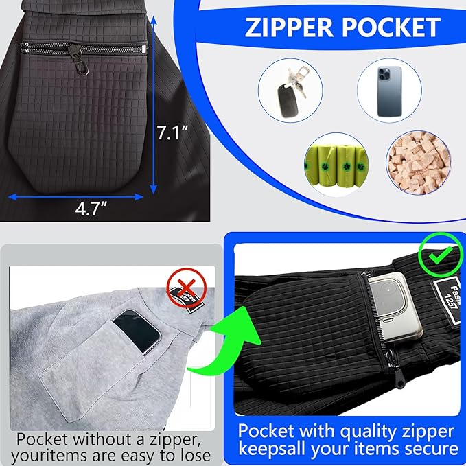 Dog Sling,Dog Slings for Small Dogs for 3-12 lbs,Puppy Sling Made of Waterproof and Anti-Static Fabric, Cat Sling with Storage Bag, Anti-Detachment, Make It Easy for Pets to Travel