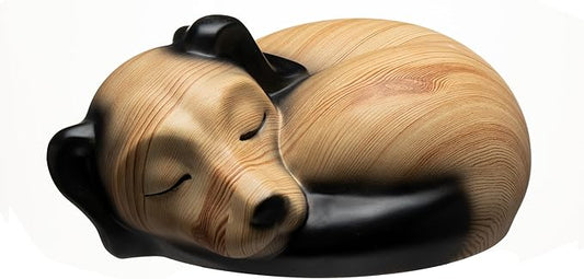 Pet Urns,Sleeping Resin Cremation Dog Urn, Dog Urns for Ashes, Small Animal Urn(Khaki)…
