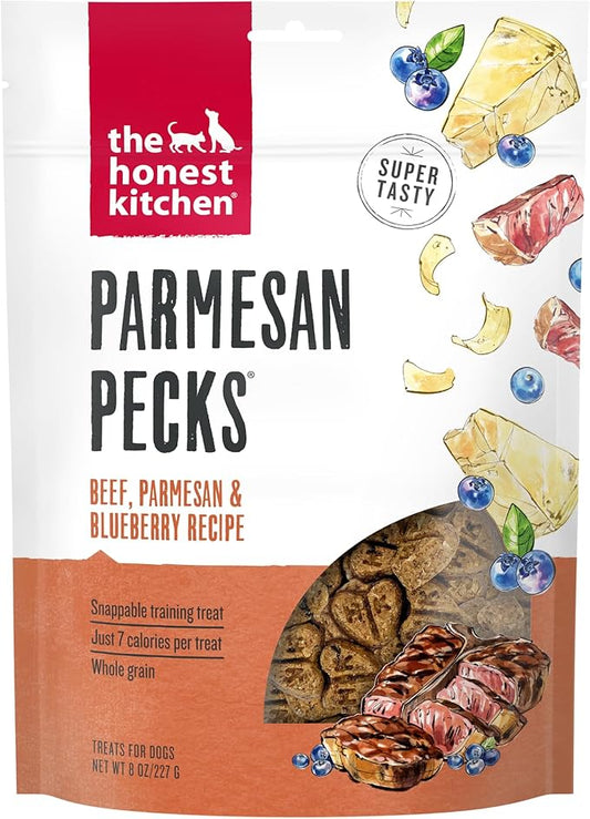 The Honest Kitchen Human Grade Dog Food Parmesan Pecks: Beef, Parmesan & Blueberry Recipe, 8 oz Bag