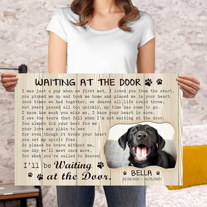 P80712 Funny Dog Memorial Poster Gifts Memorial Sayings for Dog Lover Mom Dad Personalized Poster Wall Art, Wall Art Decor, Custom Landscapes Poster Custom Size