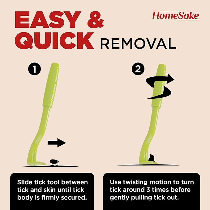 Homesake Tick Removal Tool for Dogs, Cats and Humans | Removes Entire Head & Body | Pain-Free Ticks Remover | 100% Chemical-Free |4 Packs of 3