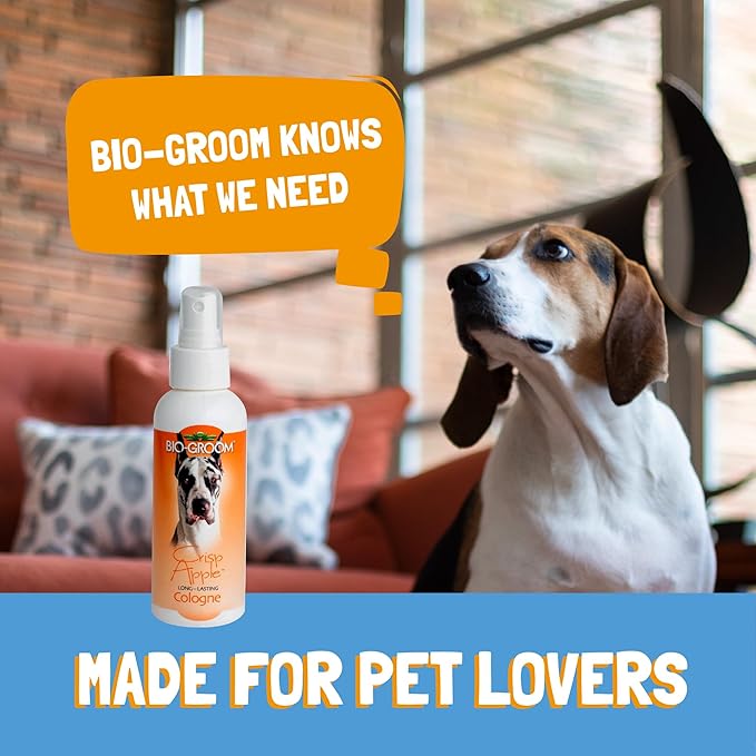 Bio-groom Crisp Apple Dog Cologne - Deodorizing Spray, Bathing Supplies, Puppy Wash, Cat & Dog Grooming Supplies, Cruelty-Free, Made in USA - 8 fl oz 1-Pack