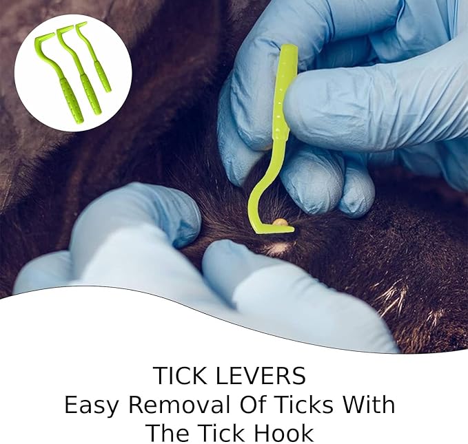 Tick Removal Tool 8 in 1 with Storage Box, Flea Comb, Magnifying Glass, Tick Tweezers, Dog Tick Remover Tool Tick Removal Kit Tick Removal Tool for Dogs Cats Pet Tick Comb