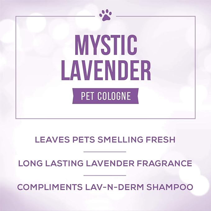 Nature's Specialties Mystic Lavender Dog Cologne for Pets, Natural Choice for Professional Groomers, Ready to Use Perfume, Made in USA, Finishing Spray, 8 oz