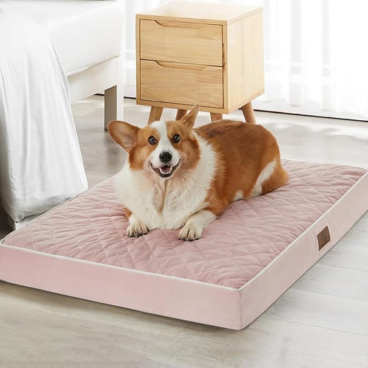 WNPETHOME Orthopedic Dog Bed Medium Size Dog, Waterproof Medium Dogs Bed with Removable Washable Cover, Multi-Needle Quilting Dogs Crate Bed
