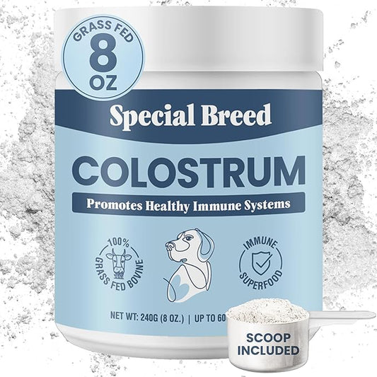 Special Breed Bovine Colostrum for Dogs and Cats – Grass Fed Colostrum Powder – Immune Support, Allergy & Itch Relief – Gut Health & Seasonal Allergy Defense – 600 ct
