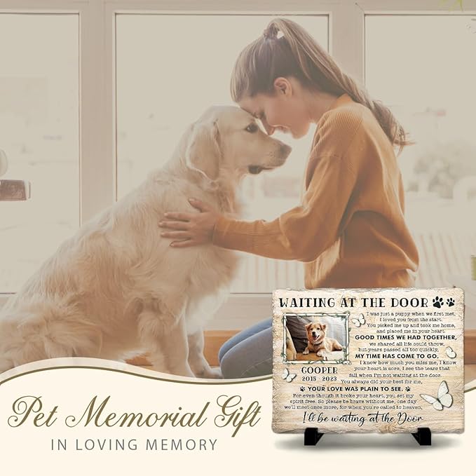 Dog Memorial Stone - Thoughtful Customized Stones in Memory of Dogs, Pups - Grief Gifts for Pet Loss, Dog Mom Passing Away - Remembrance Garden Marker, Home Décor