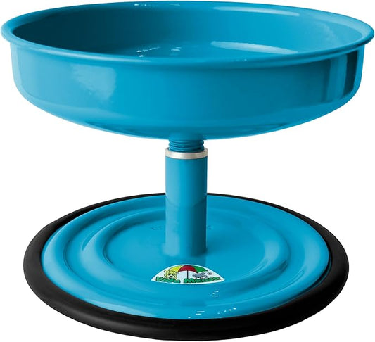 Adjustable Dog Feeder, 18.6 oz – Aluminum Feeding Bowl with Height Adjustment, Promotes Comfortable Feeding Position, Electrostatic Coated Finish, Vida Mansa, (Light Blue)