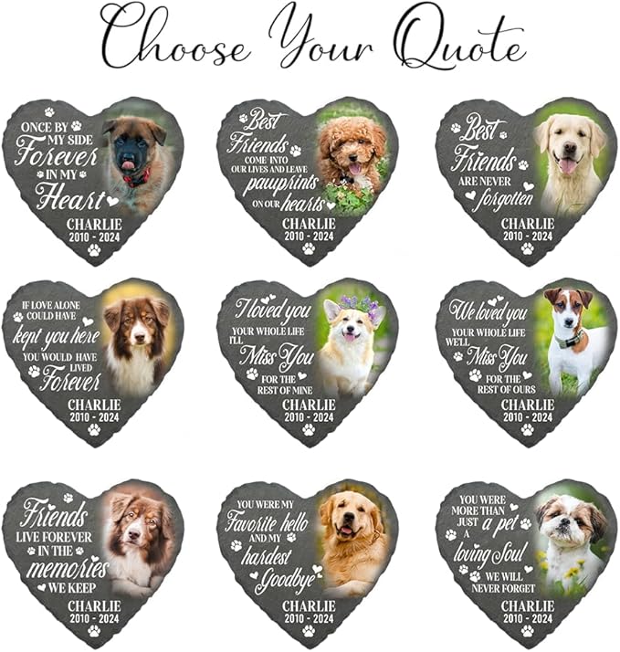 Personalized Dog Memorial Gifts for Loss of Dogs Sympathy Gift, Dog Memorial Stone, Pet Loss Gifts, Pet Memorial Stones for Dogs Cemetery Decorations for Grave, Cat Sympathy Gift, Stone 1