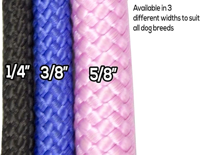 Braided Round Raised Nylon Dog Choke Collar 3/8" x 18", Royal Blue