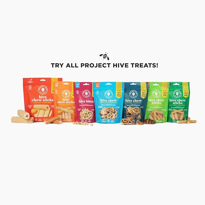 Hive Bites Training Treats for Dogs – Peanut Flavor – Small Reward Treats Made with Ground Peanuts & Honey – Vegetarian, No Grain or Soy – 12 oz