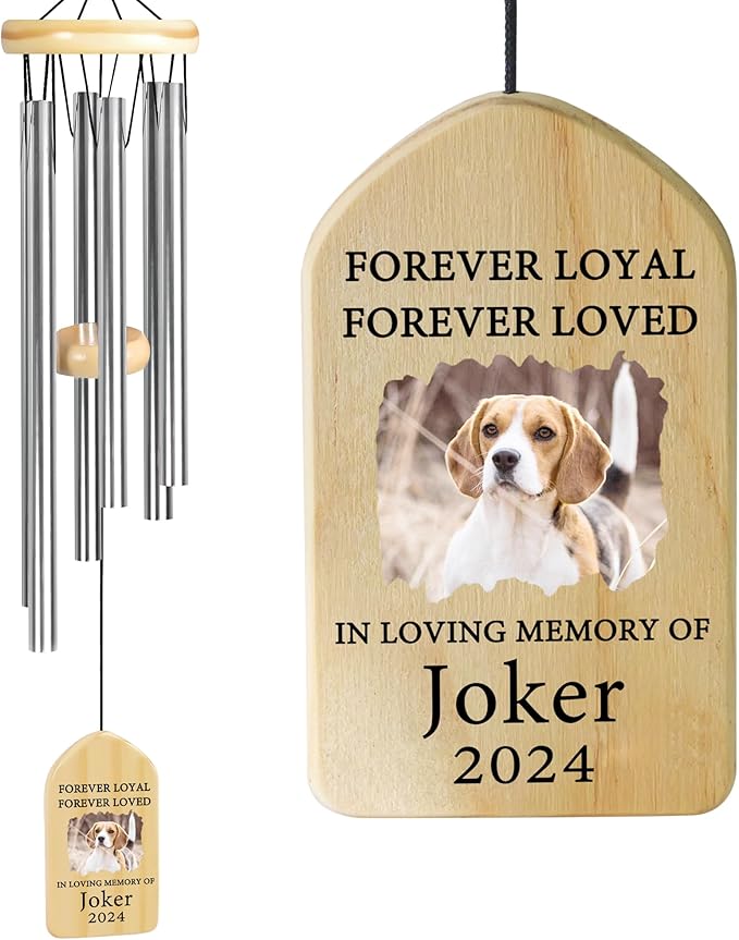 Pet Memorial Wind Chime, Pet Loss Gifts, Pet Memorial Gifts for Dogs, Dog Memorial Gifts for Loss of Dog, Loss of Dog Sympathy Gift, Dog Remembrance Gift, in Memory of Dog Cat - Forever Loyal Loved