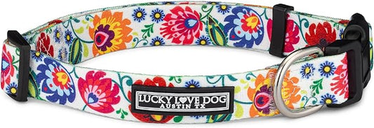 Lucky Love Dog - Adjustable Dog Collar with Easy Click Buckle for Large Ones, Durable, & Comfortable for Male & Female Dogs, Pet Collar for Puppies & Adult Dogs - Ladybird, Large