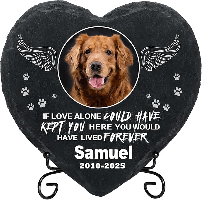 Personalized Dog Memorial Gifts for Loss of Dog, Custom Photo Pet Momorial Stone for Dogs, Cat Memorial Sympathy Gift, Dog Passing Away Gifts, Sympathy Gift for Pet Lovers (Style 2)