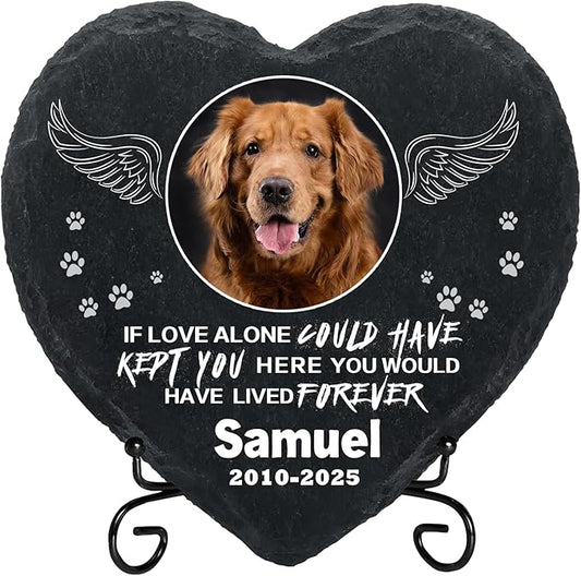 Personalized Dog Memorial Gifts for Loss of Dog, Custom Photo Pet Momorial Stone for Dogs, Cat Memorial Sympathy Gift, Dog Passing Away Gifts, Sympathy Gift for Pet Lovers (Style 2)