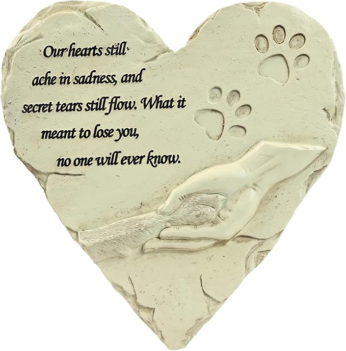 Pet Memorial Stone, Loss of Dog Sympathy Gift, Cat & Dog Passing Away Gift, Pet Loss Sympathy Gifts, Garden Stone for Pet Remembrance, Grave Marker Headstones for Dogs Cats(Yellow)
