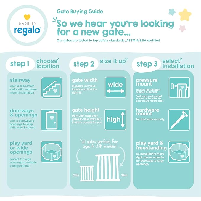 Regalo Safety 50" Extra Wide Retractable Baby Gate, Mesh Safety Gate for Doorways, Hallways & Bottom of Stairs, Hardware Mounted Gate for Babies, Toddlers & Pets, Lock Indicator Window, Gray