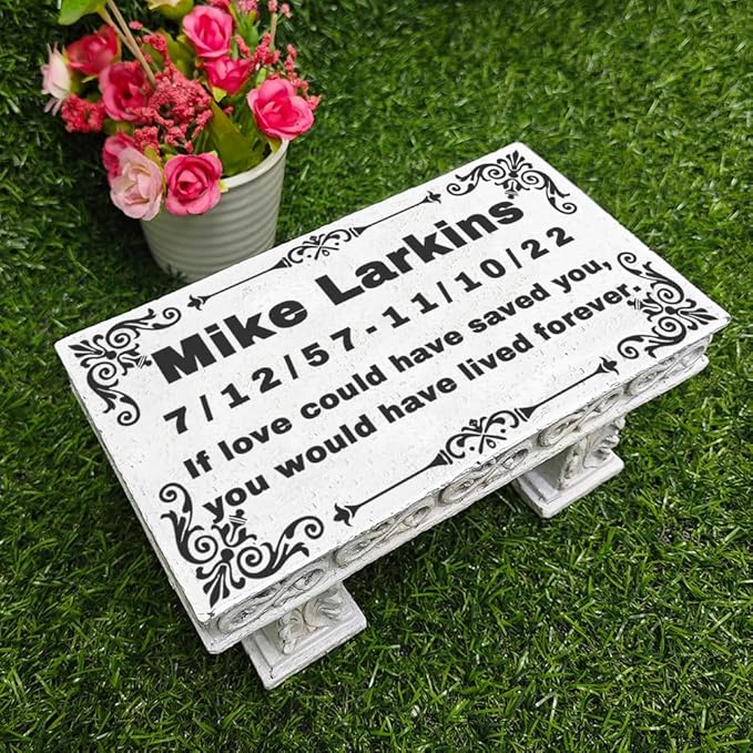 Personalized Memorial Bench for Pet Human, Custom Pet Memorial Stone with Colorful Photo, Pet Grave Marker Dog Headstone Cat Tombstone, Loss of Pet Gifts, Memorial Garden Plaque