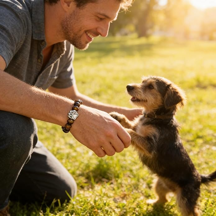LINGYUAN Pet Memorial Gifts for Dogs Cats, Pet Memorial Bracelet, Remembrance Pet Loss Sympathy Gift for Cat Dog Lovers, Bereavement Gifts for Loss of Pet