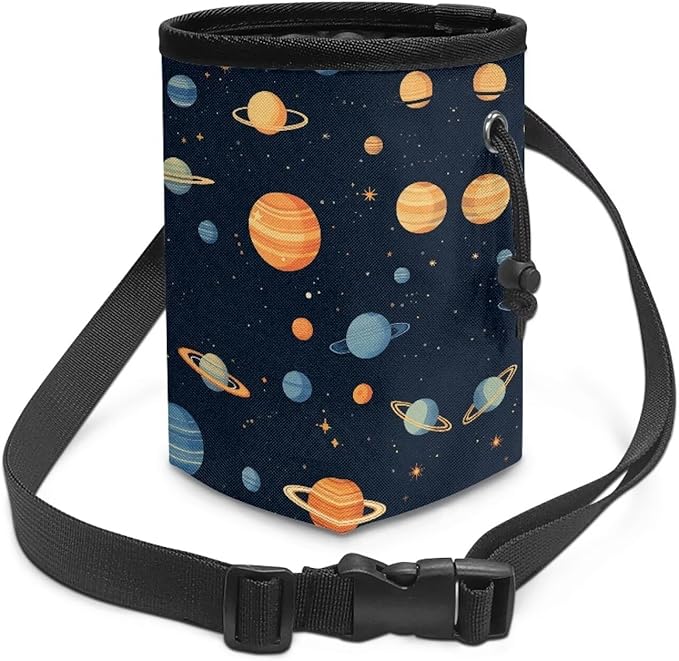 Cartoon Planet Dog Treat Bag Pet Treat Pouch Puppy Training Pouch with Waistband, Treat Snack Bags Holder for Puppies with Multiple Ways to Wear