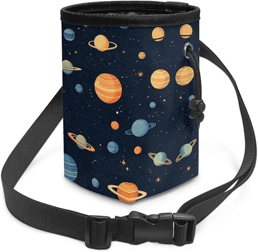 Cartoon Planet Dog Treat Bag Pet Treat Pouch Puppy Training Pouch with Waistband, Treat Snack Bags Holder for Puppies with Multiple Ways to Wear