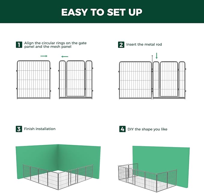 FXW Aster Dog Playpen Designed for Yard, 32inch 24 Panels