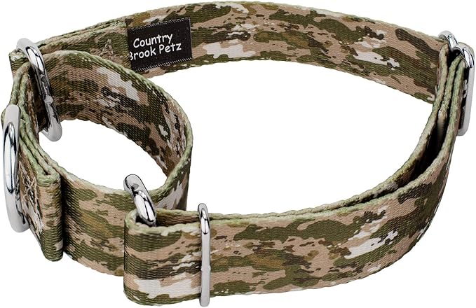 Country Brook Petz - Desert Viper Camo Martingale Dog Collar - Camouflage Collection Featuring Rugged Designs (1 Inch, Medium)