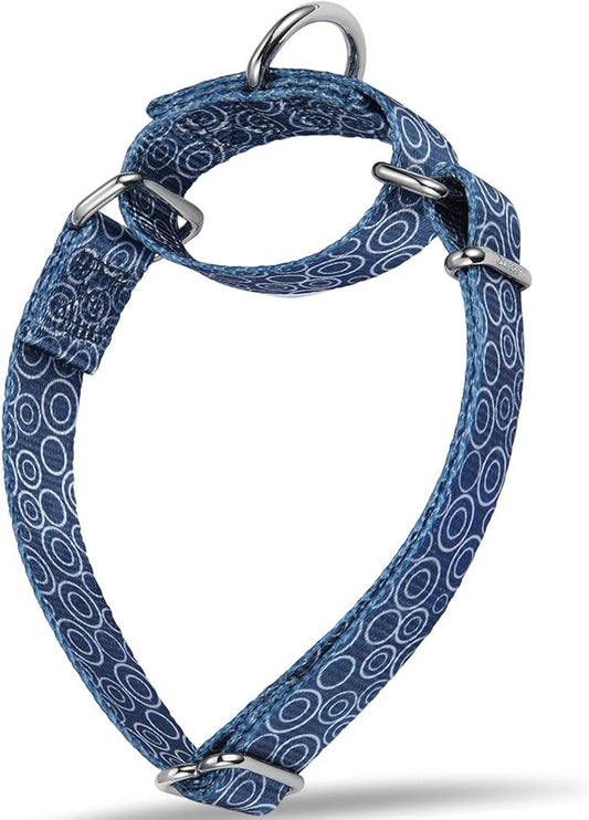 Martingale Collars for Dogs, No Pull Anti-Escape Pet Collar, Heavy Duty for Medium and Large Dogs, Adjustable 17 Inch to 25 Inch, Navy Blue -C.R.C