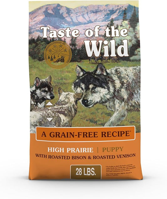 Taste of the Wild High Prairie Grain-Free Dry Dog Food with Roasted Bison and Venison for Puppies 28lb