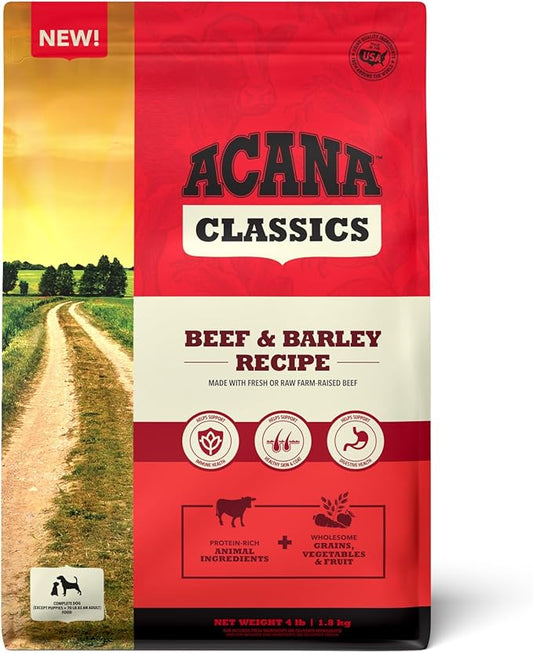 ACANA Classics Dry Dog Food Beef and Barley Recipe 4lb Bag