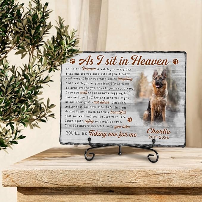 Dog Memorial Gifts for Loss of Dog, Personalized Dog Memorial Stone, Pet Memorial Gifts, Pet Loss Gifts, Pet Memorial Stones, Cemetery Decorations for Grave, Cat Memorial Gifts, Gifts for Cat Lovers