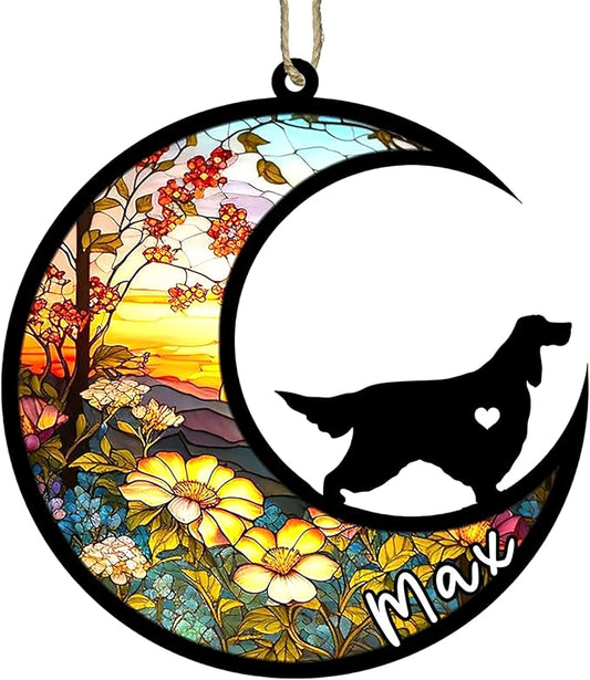Personalized Dog Memorial, Custom Name Gordon Setter Dog Christmas Ornament with Name, Custom Breeds, Pet Loss Light Catcher, Gifts for Lovers Loss of Pet Sympathy on Mothers Day Christmas