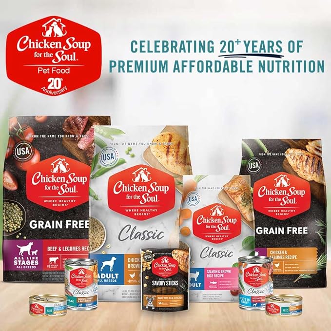 Chicken Soup for the Soul All Natural Premium Savory Sticks Soft & Chewy Dog Treats, Real Chicken First Ingredient, No By-Products, Artificial Colors, Flavors or Preservatives, Chicken, 5oz