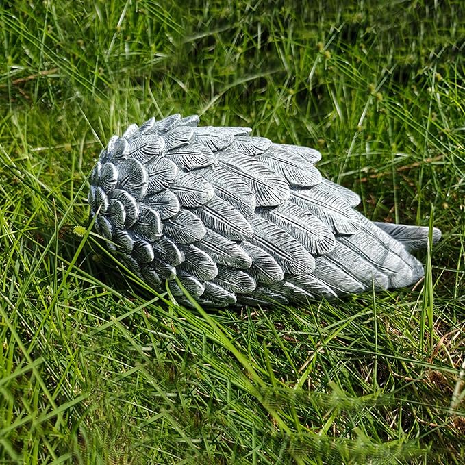 Personalized Angel Wings Dog Memorial Stone,Custom Outdoor Tombstone to Commemorate Our Lost Fur Baby,Dog Memorial Statue Engraved with Pet Name,Pet Dog Headstone Memorial Gift Garden Stone