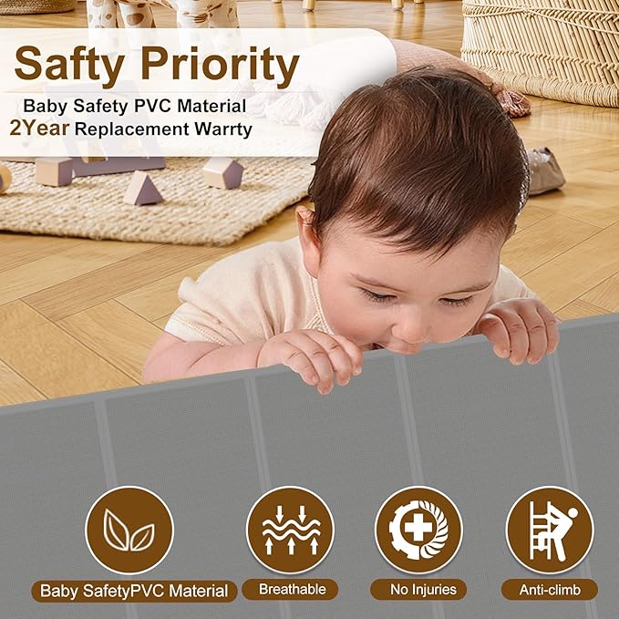 200 inch Retractable Baby Gates 37 inch Tall, Retractable Gate with Reinforced Strip Design to Prevent Crawling Through, 16 FT Outdoor Retractable Gates, Extra Wide Retractable Gate for Garage