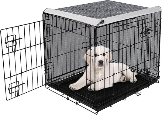 Pet Prime Dog Crate Cover for Wire Cages 30 Inch Indoor Breathable Polyester Pet Kennel Cover Machine Wash & Dry Double Door (Cover Only)